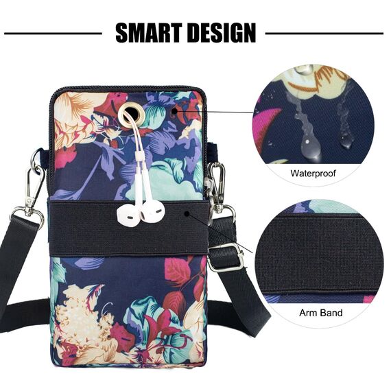 DuoLmi Umhängetasche Damen Klein, Crossbody Tasche für Damen, Nylon Handy Mini-Tasche Kleine Schultertasche Multifunktionale Handytasche, Handytasche zum Umhängen Damen