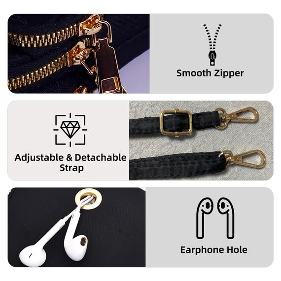 DuoLmi Umhängetasche Damen Klein, Crossbody Tasche für Damen, Nylon Handy Mini-Tasche Kleine Schultertasche Multifunktionale Handytasche, Handytasche zum Umhängen Damen