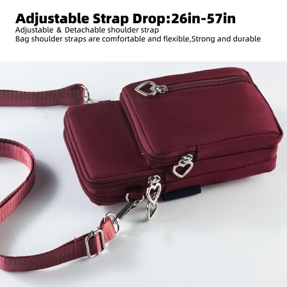DuoLmi Umhängetasche Damen Klein, Crossbody Tasche für Damen, Nylon Handy Mini-Tasche Kleine Schultertasche Multifunktionale Handytasche, Handytasche zum Umhängen