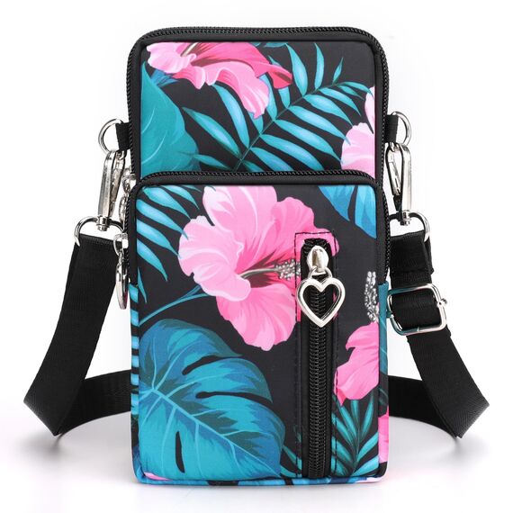 DuoLmi Umhängetasche Damen Klein, Crossbody Tasche für Damen, Nylon Handy Mini-Tasche Kleine Schultertasche Multifunktionale Handytasche, Handytasche zum Umhängen Damen