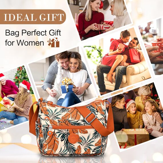 VOBUKE Umhängetasche Damen Mittelgroß Wasserdicht Nylon Crossbody Bag mit Vielen Fächern Leichte Schultertasche Verstellbarer Breitem Freizeit Kleine Messenger Bag für Einkaufen, Reisen