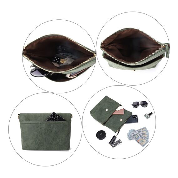 Gladdon Umhängetasche damen,Schultertasche mit Reißverschluss, Crossbody Tasche, Leder Handtasche Klein, Daypack…