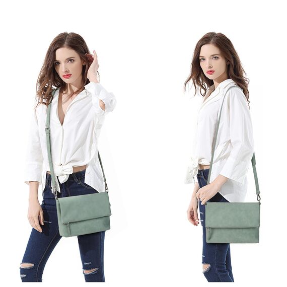 Gladdon Umhängetasche damen,Schultertasche mit Reißverschluss, Crossbody Tasche, Leder Handtasche Klein, Daypack…