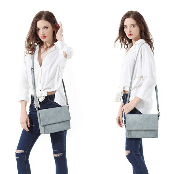 Gladdon Umhängetasche damen,Schultertasche mit Reißverschluss, Crossbody Tasche, Leder Handtasche Klein, Daypack…