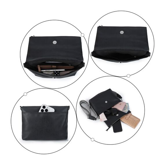 Gladdon Umhängetasche damen,Schultertasche mit Reißverschluss, Crossbody Tasche, Leder Handtasche Klein, Daypack……