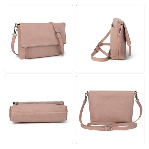 Gladdon Umhängetasche damen,Schultertasche mit Reißverschluss, Crossbody Tasche, Leder Handtasche Klein, Daypack…