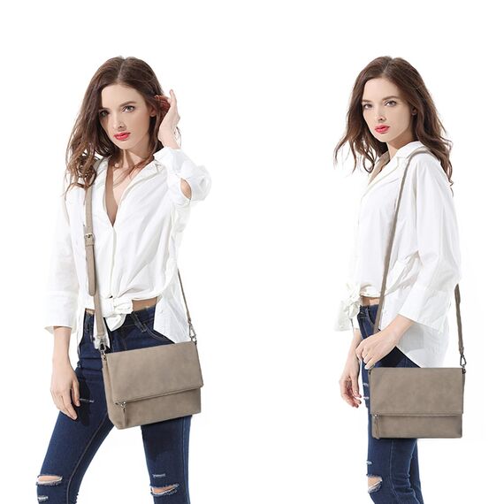 Gladdon Umhängetasche damen,Schultertasche mit Reißverschluss, Crossbody Tasche, Leder Handtasche Klein, Daypack…