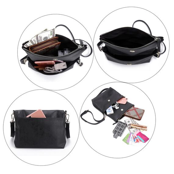 Gladdon Umhängetasche damen,Schultertasche mit Reißverschluss, Crossbody Tasche, Leder Handtasche Klein, Daypack……