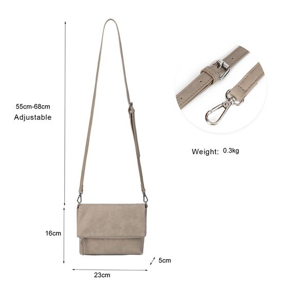 Gladdon Umhängetasche damen,Schultertasche mit Reißverschluss, Crossbody Tasche, Leder Handtasche Klein, Daypack…