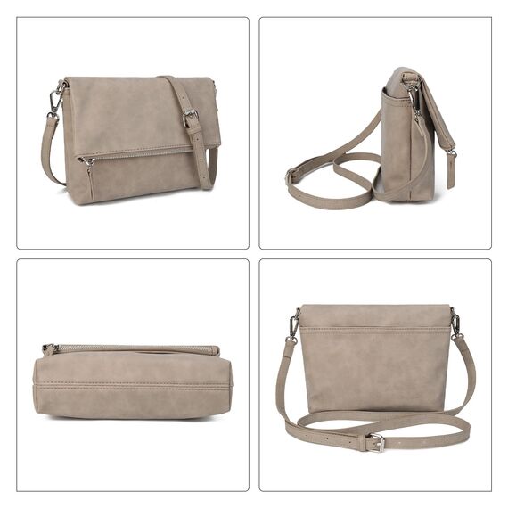 Gladdon Umhängetasche damen,Schultertasche mit Reißverschluss, Crossbody Tasche, Leder Handtasche Klein, Daypack…