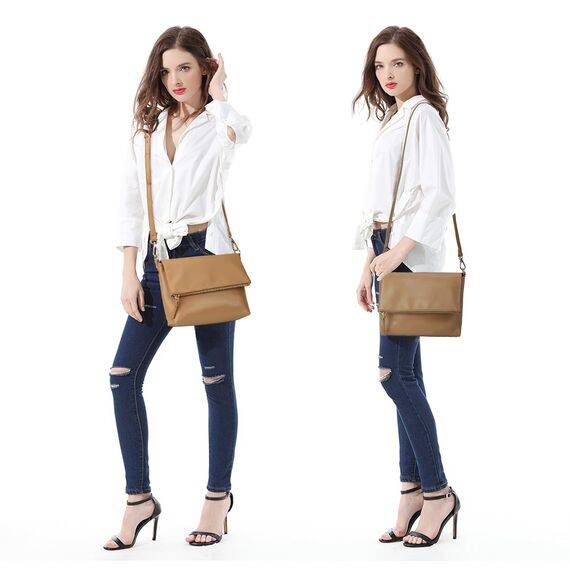 Gladdon Damen Klein Handtasche Umhängetasche,Crossbody Tasche Schultertasche Elegant Clutch Messenger PU-Leder Taschen Für Täglich Arbeit Einkaufen(Aprikose)