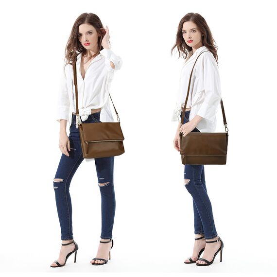 Gladdon Damen Klein Handtasche Umhängetasche,Crossbody Tasche Schultertasche Elegant Clutch Messenger PU-Leder Taschen Für Täglich Arbeit Einkaufen(Kaffeebraun)