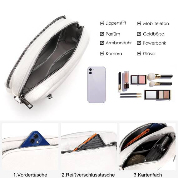 TANTOMI Umhängetasche Damen Klein, Crossbody Bag Damen Handytasche zum Umhängen, Moderne Handtasche Damen Klein mit Breitem Schultergurt, Damen Tasche Tägliches Arbeiten, Einkaufen,Reisen