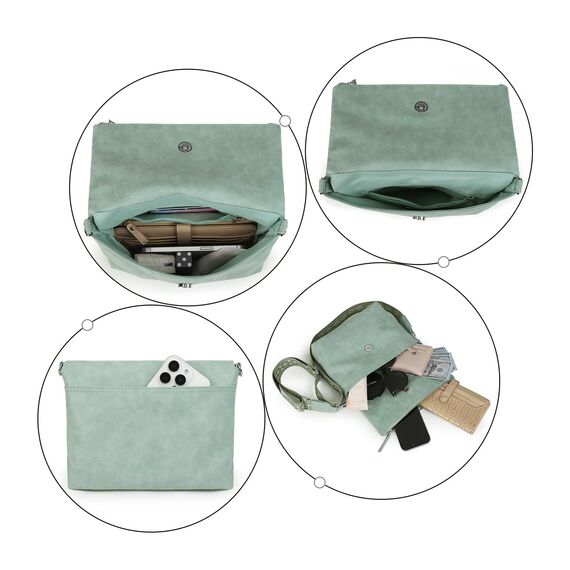 Gladdon Umhängetasche damen,Schultertasche mit Reißverschluss, Crossbody Tasche, Leder Handtasche Klein, Daypack……