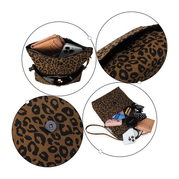 Gladdon Umhängetasche damen,Schultertasche mit Reißverschluss, Crossbody Tasche, Leder Handtasche Klein, Daypack……