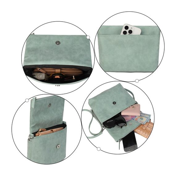 Gladdon Umhängetasche damen,Schultertasche mit Reißverschluss, Crossbody Tasche, Leder Handtasche Klein, Daypack…