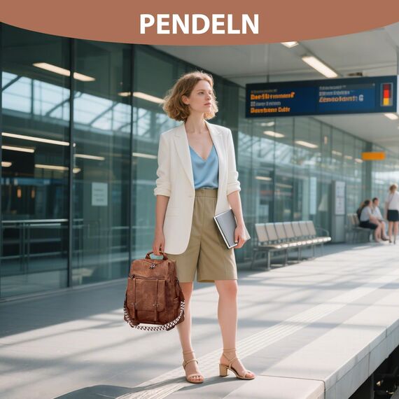 Leathario Rucksakck Damen Set Wasserdicht,Veganes Leder Cityrucksack,Rucksackhandtasche Mittelgroß, Diebstahlsich Tagesrucksack für Büro,Pendeln,Arbeit,Leicht Elegant Backpack Women Groß für Reise