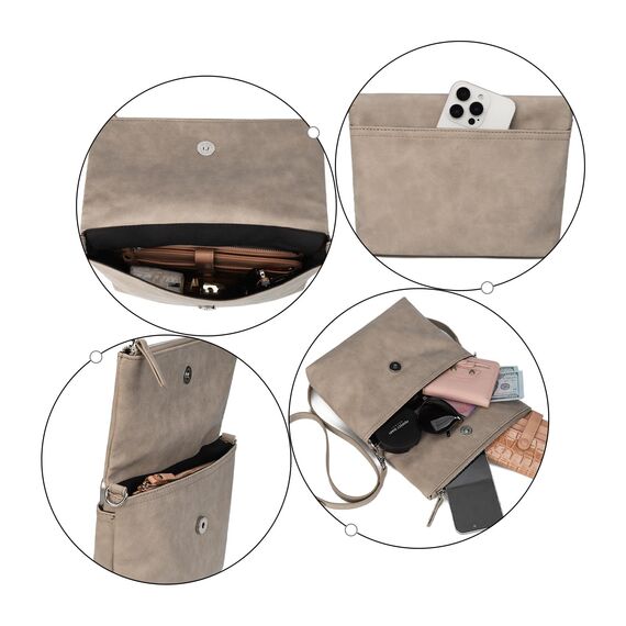 Gladdon Umhängetasche damen,Schultertasche mit Reißverschluss, Crossbody Tasche, Leder Handtasche Klein, Daypack…