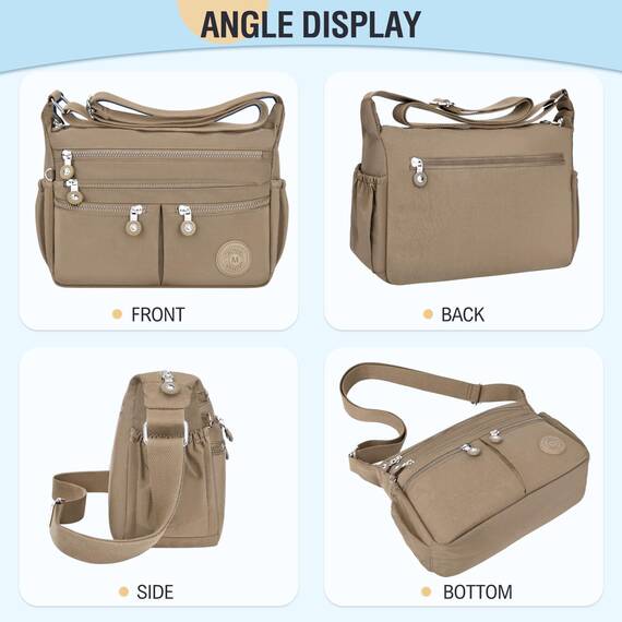 TEUEN Crossbody Bag Damen Große Kapazität Wasserdicht Nylon Umhängetasche Damen Mittelgroß, Casual Handtasche & Leichte Schultertasche Gross Messenger Bag mit Vielen Fächern