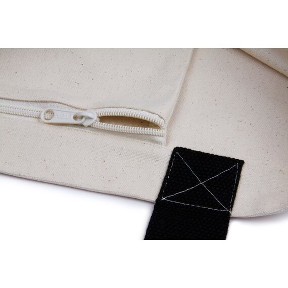 Cottonbagjoe Große Shopper Baumwolltasche 45 × 38 × 10 cm aus 220 g/m² Baumwolle – Stofftasche mit Reißverschluss-Innentasche, Softfinish & schwarzen Henkeln – OEKO-TEX® STANDARD 100