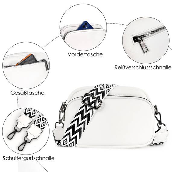 TANTOMI Umhängetasche Damen Klein, Crossbody Bag Damen Handytasche zum Umhängen, Moderne Handtasche Damen Klein mit Breitem Schultergurt, Damen Tasche Tägliches Arbeiten, Einkaufen,Reisen
