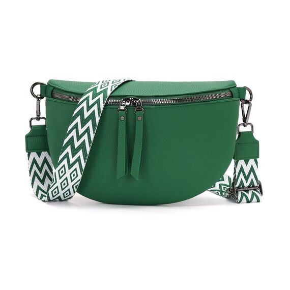 Vezluax 30x20cm umhängetasche Damen Bauchtasche Damen Groß Vegan Leder Crossbody Bag stylisch Gürteltasche Brusttasche Frauen mit breitem Gurt Mintgrün