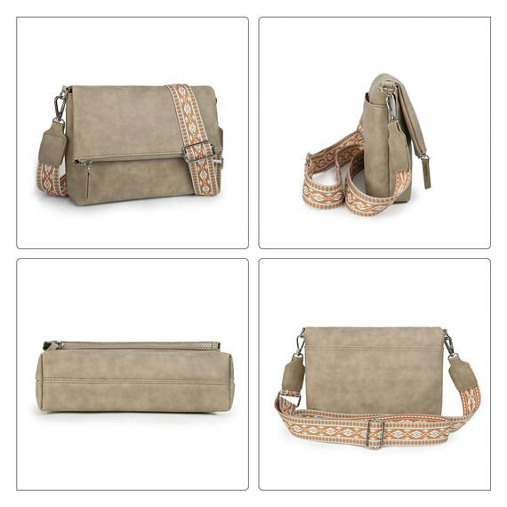 Gladdon Umhängetasche damen,Schultertasche mit Reißverschluss, Crossbody Tasche, Leder Handtasche Klein, Daypack……