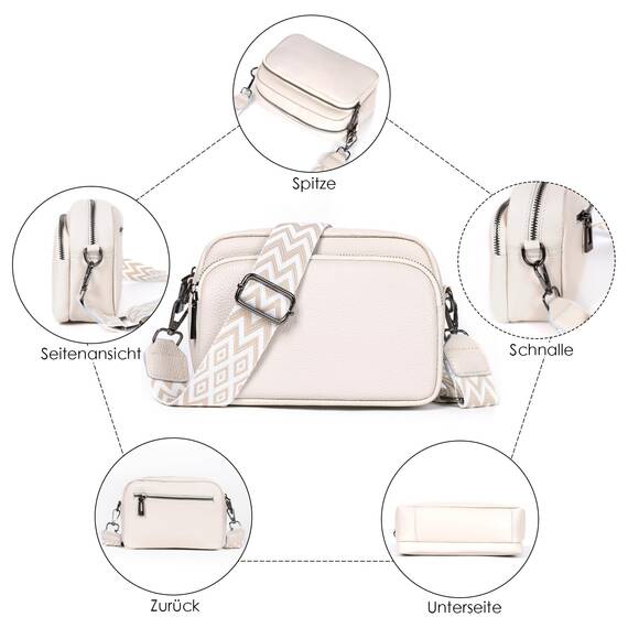 TANTOMI Umhängetasche Damen Klein, Crossbody Bag Damen Handytasche zum Umhängen, Moderne Handtasche Damen Klein mit Breitem Schultergurt, Damen Tasche Tägliches Arbeiten, Einkaufen,Reisen
