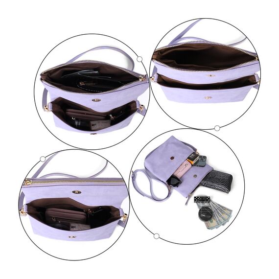 Gladdon Umhängetasche damen,Schultertasche mit Reißverschluss, Crossbody Tasche, Leder Handtasche Klein, Daypack…