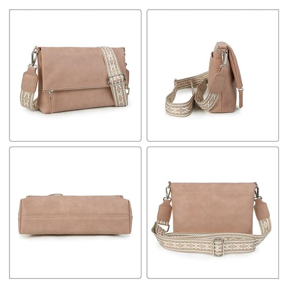 Gladdon Umhängetasche damen,Schultertasche mit Reißverschluss, Crossbody Tasche, Leder Handtasche Klein, Daypack……