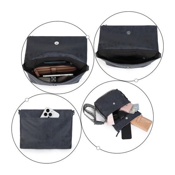 Gladdon Umhängetasche damen,Schultertasche mit Reißverschluss, Crossbody Tasche, Leder Handtasche Klein, Daypack……