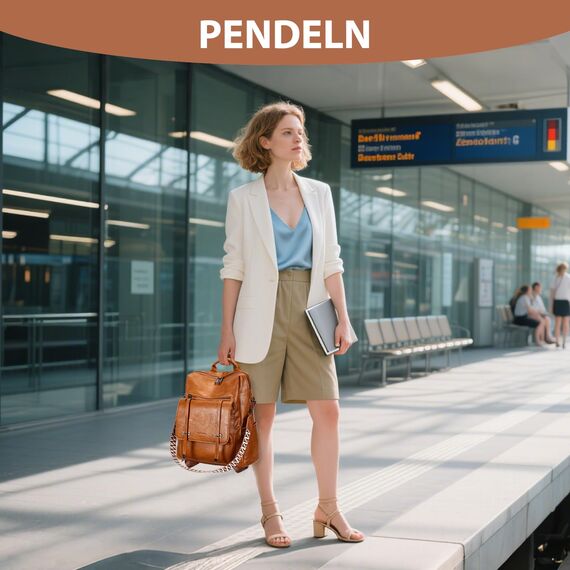 Leathario Rucksakck Damen Wasserdicht,Veganes Leder Cityrucksack,Rucksackhandtasche Mittelgroß, Diebstahlsich Tagesrucksack für Büro,Pendeln,Arbeit,Leicht Elegant Backpack Women Groß für Reise,Braun