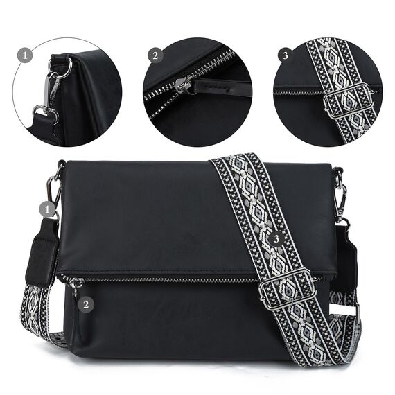 Gladdon Umhängetasche damen,Schultertasche mit Reißverschluss, Crossbody Tasche, Leder Handtasche Klein, Daypack……