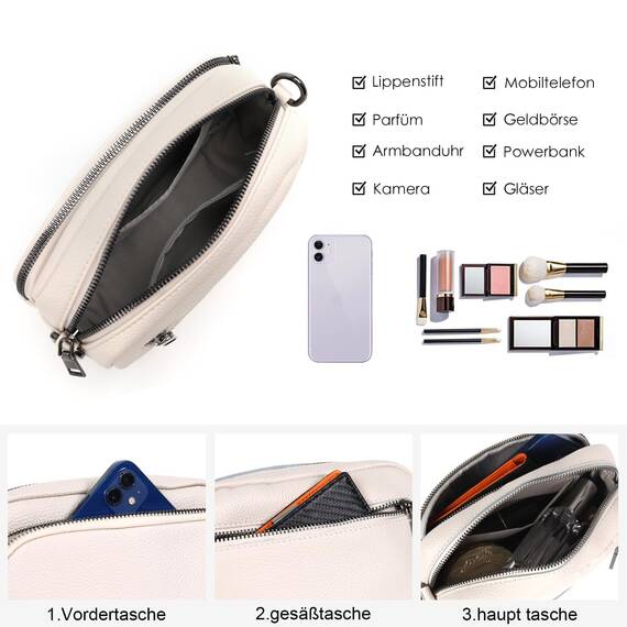 TANTOMI Umhängetasche Damen Klein, Crossbody Bag Damen Handytasche zum Umhängen, Moderne Handtasche Damen Klein mit Breitem Schultergurt, Damen Tasche Tägliches Arbeiten, Einkaufen,Reisen
