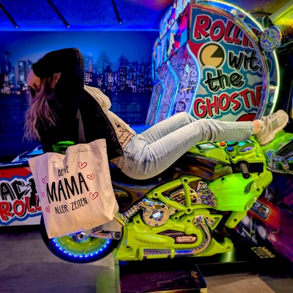 Cottonbagjoe Große Shopper Baumwolltasche 45 × 38 × 10 cm aus 220 g/m² Baumwolle – Stofftasche mit Reißverschluss-Innentasche, Softfinish & schwarzen Henkeln – OEKO-TEX® STANDARD 100