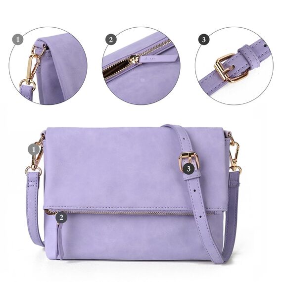 Gladdon Umhängetasche damen,Schultertasche mit Reißverschluss, Crossbody Tasche, Leder Handtasche Klein, Daypack…