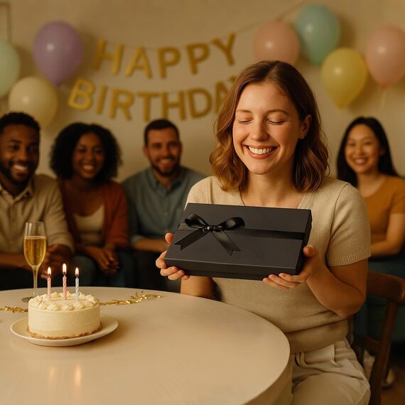 Vezluax Schwarz Geschenkbox 31×21×4cm mit Damentasche Geschenk für Frauen zum Geburtstag Muttertag Valentinstag Jahrestag & Weihnachten Beige weiße Tasche