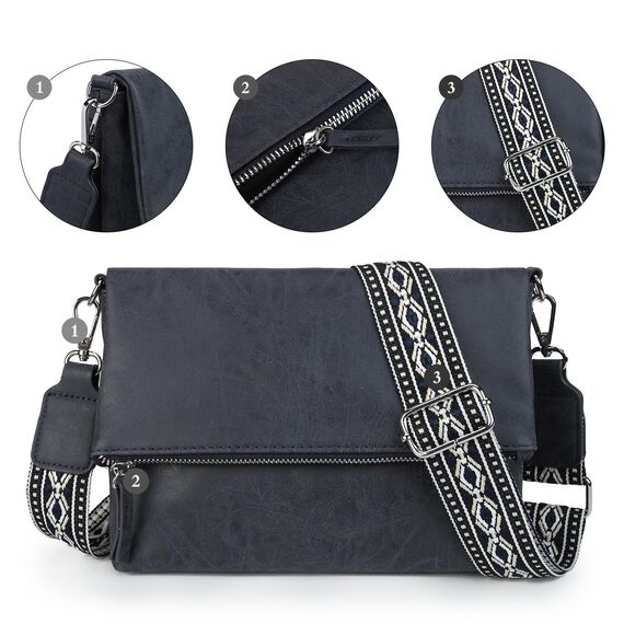 Gladdon Umhängetasche damen,Schultertasche mit Reißverschluss, Crossbody Tasche, Leder Handtasche Klein, Daypack……