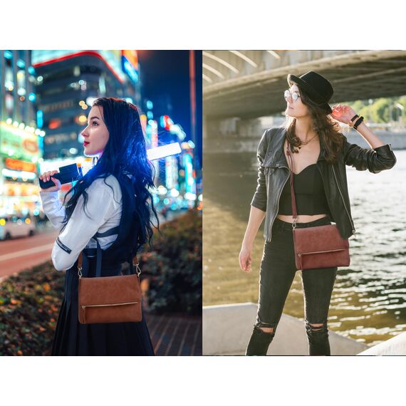 Gladdon Umhängetasche damen,Schultertasche mit Reißverschluss, Crossbody Tasche, Leder Handtasche Klein, Daypack…