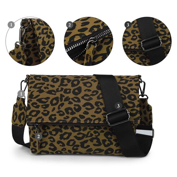 Gladdon Umhängetasche damen,Schultertasche mit Reißverschluss, Crossbody Tasche, Leder Handtasche Klein, Daypack……