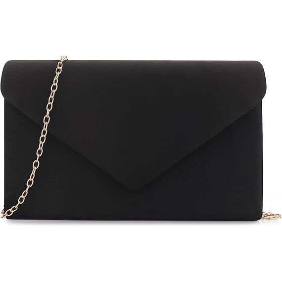 BBjinronjy Clutch Für Hochzeit Kettentasche Damen handtaschen damen klein,elegant Samt Umschlag Crossbody Klassisch Clutch Tasche Abendtasche Hochzeit (Schwarz 2)