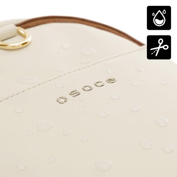 OSOCE Crossbody Damen Klein Brusttasche PU Leder Sling Bag Diebstahlsicher Crossbag Damen Schulterrucksack Vielseitige Umhängetasche für Reisen und mehr in Braun Weiß und Schwarz (Weiß, Extra groß)
