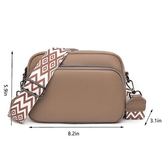 TIAASTAP Damen Umhängetasche Klein Leder Handtasche Crossbody Bag Crossbag Schultertasche Damen Tasche Moderne Taschen mit breitem Schultergurt und 3 Fächern