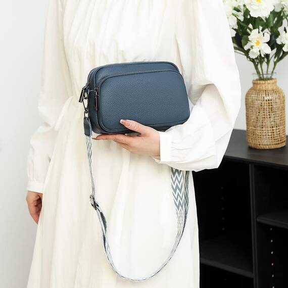 TIAASTAP Damen Umhängetasche Klein Leder Handtasche Crossbody Bag Crossbag Schultertasche Damen Tasche Moderne Taschen mit breitem Schultergurt und 3 Fächern