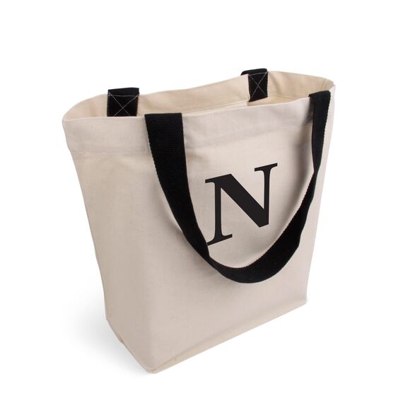 Cottonbagjoe Große Shopper Baumwolltasche 45 × 38 × 10 cm aus 220 g/m² Baumwolle – Stofftasche mit Reißverschluss-Innentasche, Softfinish & schwarzen Henkeln – OEKO-TEX® STANDARD 100