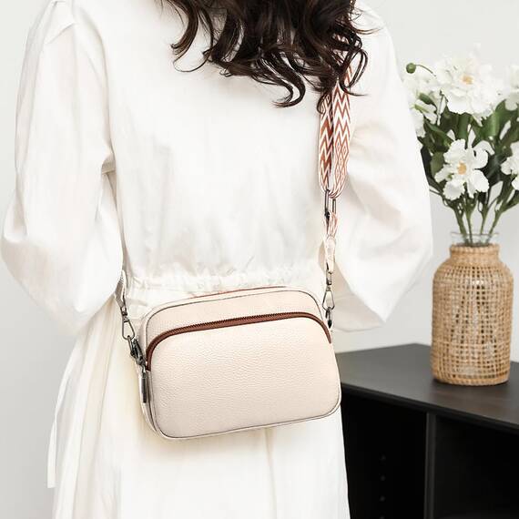 TIAASTAP Damen Umhängetasche Klein Leder Handtasche Crossbody Bag Crossbag Schultertasche Damen Tasche Moderne Taschen mit breitem Schultergurt und 3 Fächern