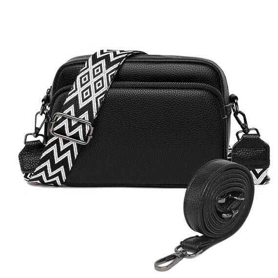 TIAASTAP Damen Umhängetasche Klein Leder Handtasche Crossbody Bag Crossbag Schultertasche Damen Tasche Moderne Taschen mit breitem Schultergurt und 3 Fächern