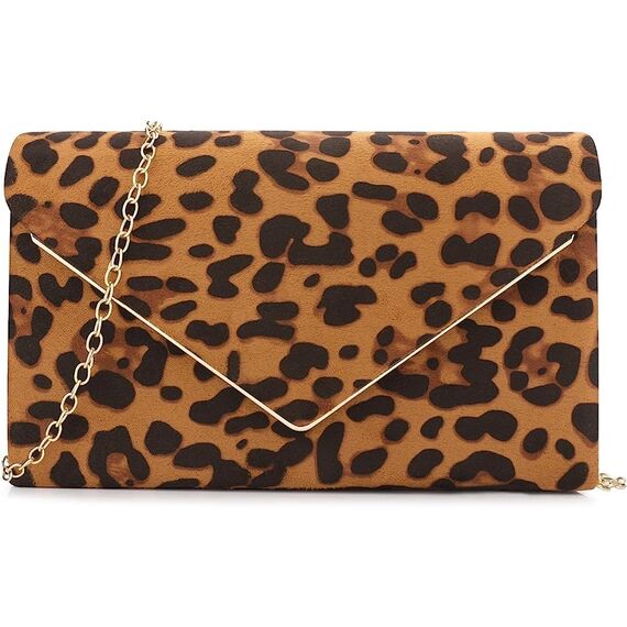 BBjinronjy Clutch Für Hochzeit Kettentasche Damen handtaschen damen klein,elegant Samt Umschlag Crossbody Klassisch Clutch Tasche Abendtasche Hochzeit (Leopard)