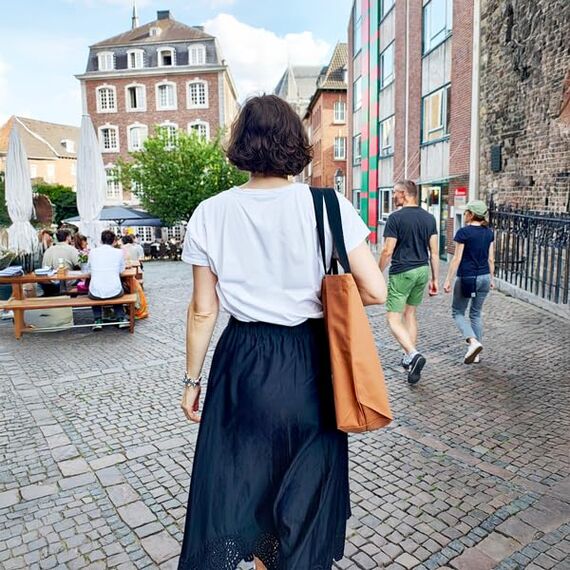 Cottonbagjoe Große Shopper Baumwolltasche 45 × 38 × 10 cm aus 220 g/m² Baumwolle – Stofftasche mit Reißverschluss-Innentasche, Softfinish & schwarzen Henkeln – OEKO-TEX® STANDARD 100