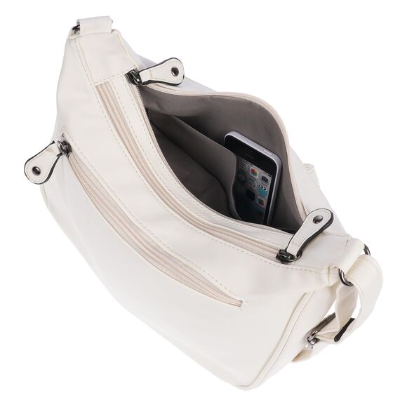 Christian Wippermann Damen Umhängetasche Mittelgroß - Strapazierfähiges, Wasserfestes Kunstleder in Leder Optik - Viele Fächer & Zwei Reißverschlüsse - 30x26x10cm, Trageriemen 155cm - Damenhandtasche